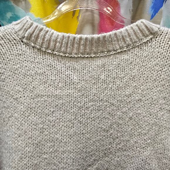 Victoria's Secret PINK cream chunky knit long sleep crewneck sweater large - Picture 13 of 13